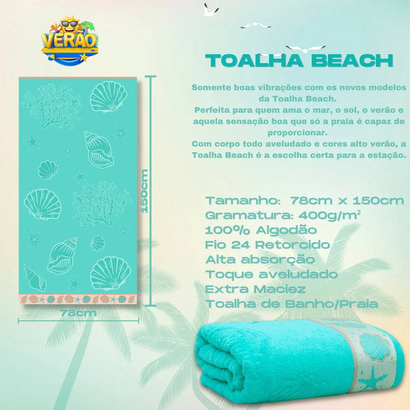 Kit 2 Toalhas De Banho Banhão Praia 80x150