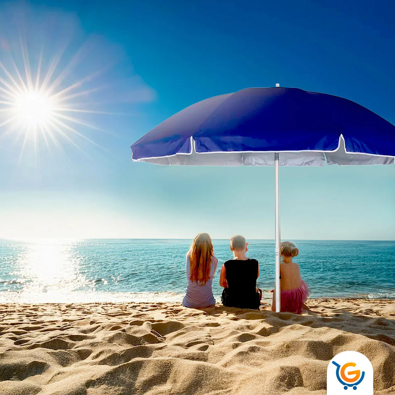 Guarda Sol Grande Praia Alumínio Articulado 2,60 Saca Areia