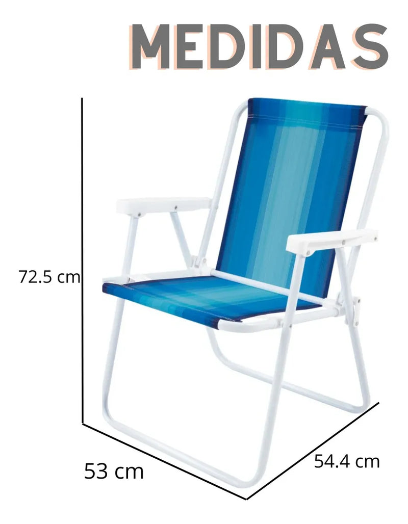Cadeira De Praia Dobravel Mor Aço
