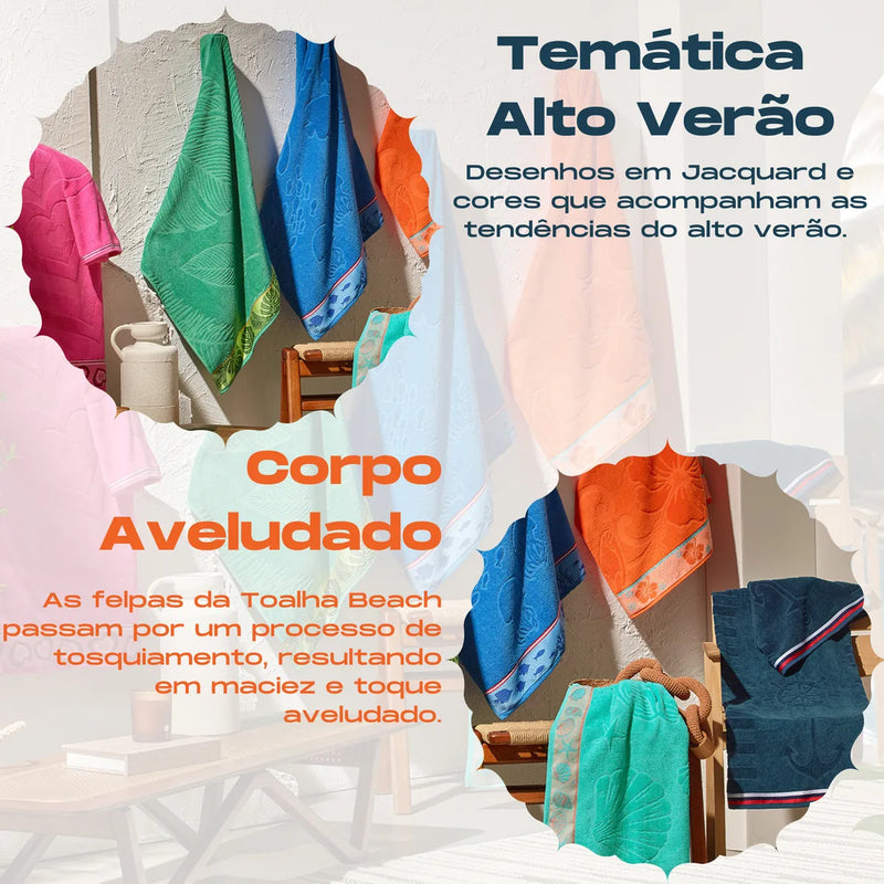Kit 2 Toalhas De Banho Banhão Praia 80x150
